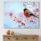 Designart - Two Bright Bird Bullfinch Bird Sitting On A Branch - Traditional Canvas Wall Art Print